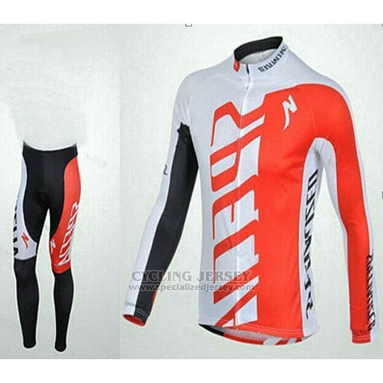 Men's Specialized RBX Comp Cycling Jersey Long Sleeve Bib Tight 2012 White Red